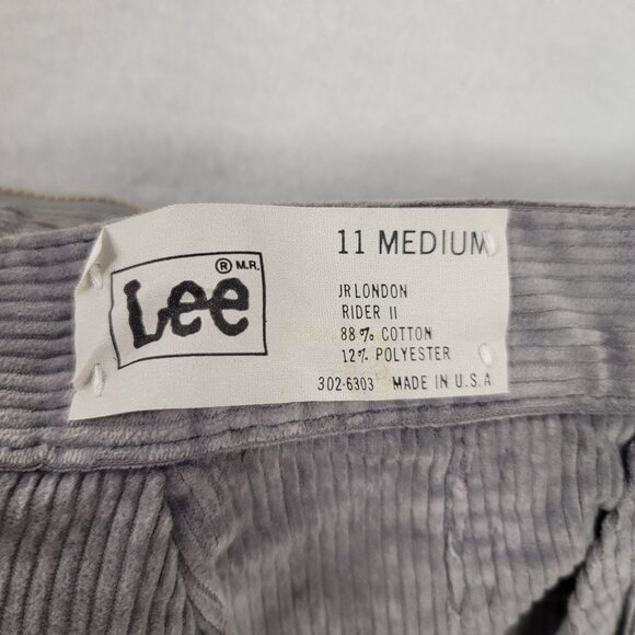 80s Vintage Deadstock Lee Rider II Jr London Loose Fit Cord 11 Med Union Made - Picture 4 of 16